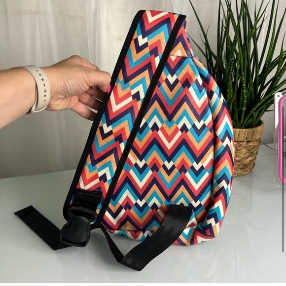 Colorful Chevron Sling Bag - Picture 2 of 6